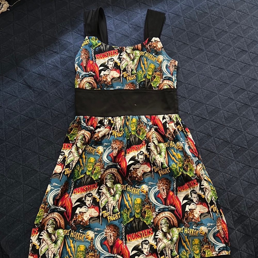 Summer Dress with Classic Monster Print